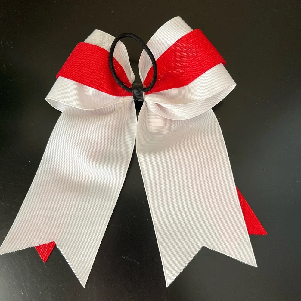 Red and white cheer bow - Picture 2 of 4